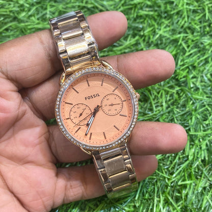 Copper Chain dark Peach Dial Ladies Watch