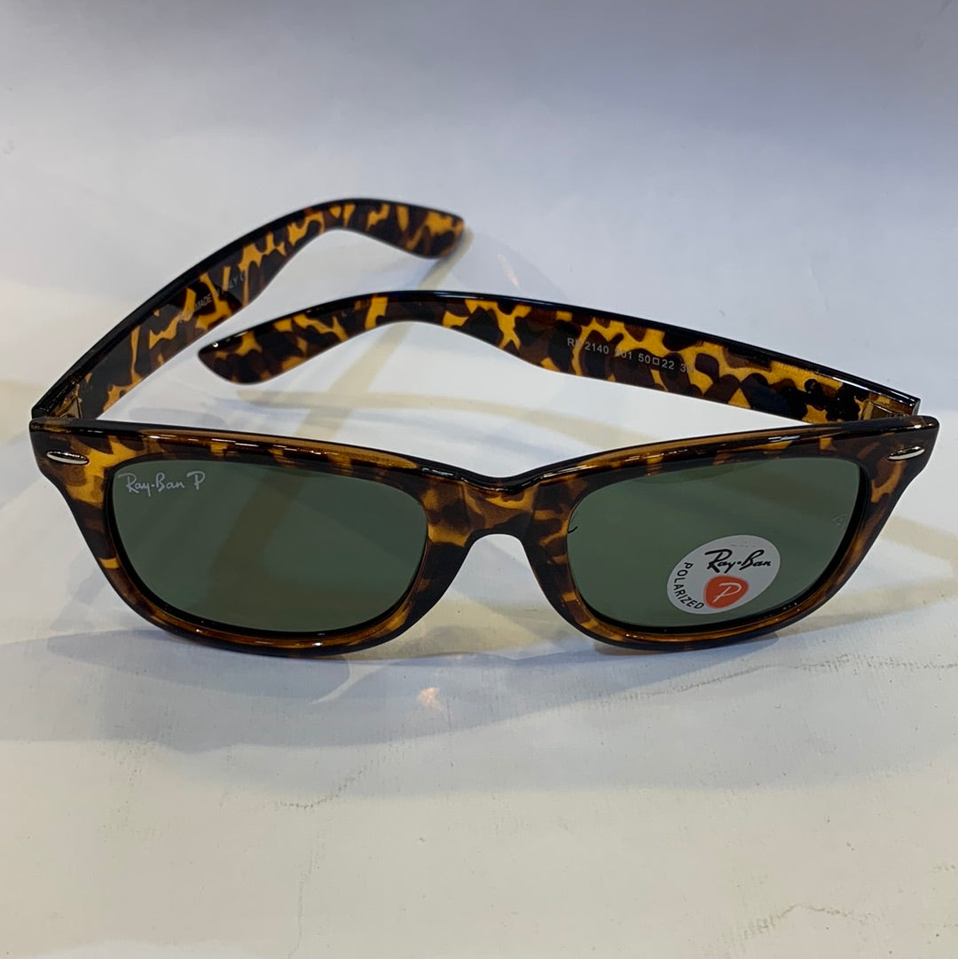 YAR RB Glossy Leopard Frame Black Shade Sunglasses RB2140 901 50 22 3N