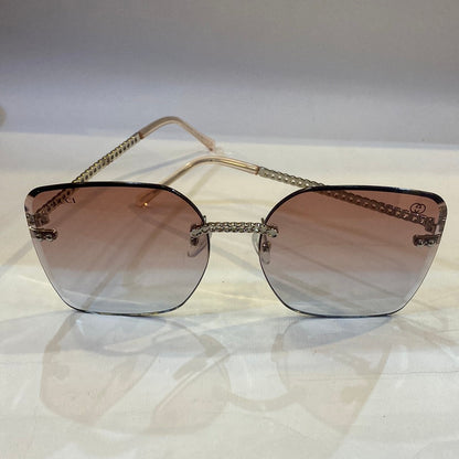 CUG Frameless Silver Stick Pink Blue Shade Sunglass 68122 61 17-145