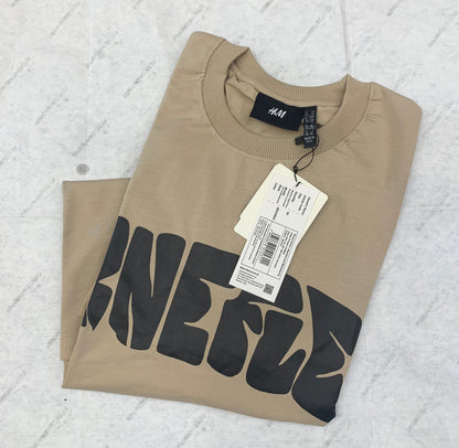 MH Beige Color With Back Print Lycra Fabric Tshirt 780115