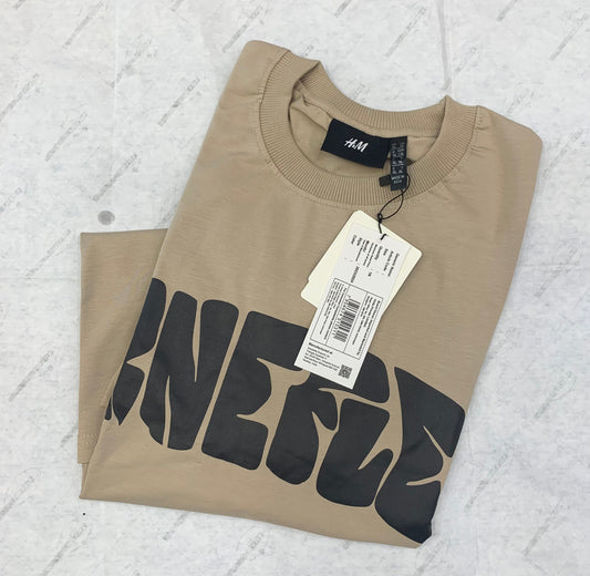 MH Beige Color With Back Print Lycra Fabric Tshirt 780115