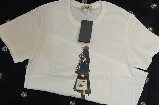 NEF White Colour With Nef Girl Print Lycra Cotton Fabric TShirt 781481