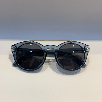 Mot Transparent Blue Frame Black Shade Sunglass