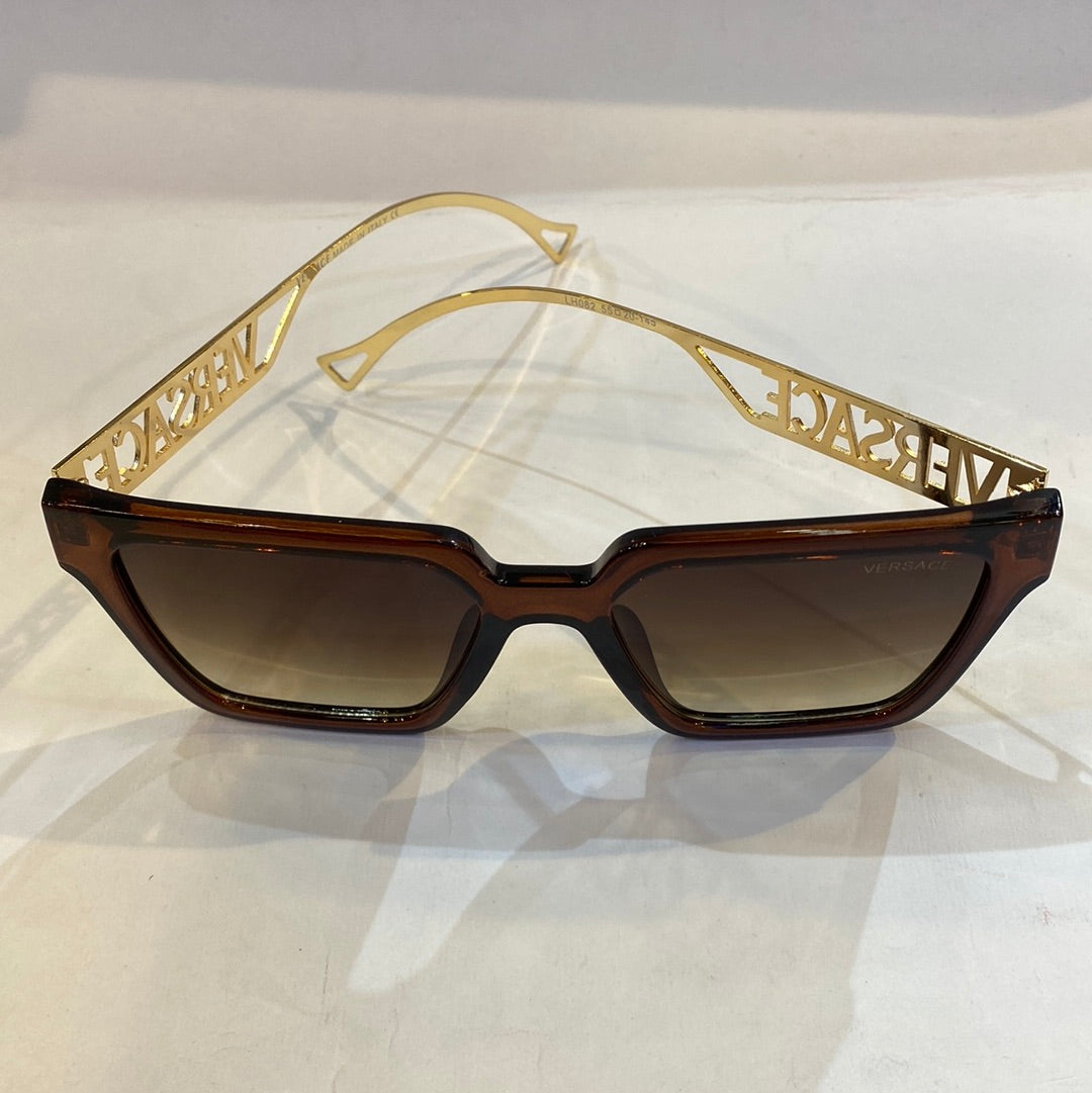 REV Brown Frame Golden Stick Brown Shade Unisex Sunglass LH082 55 20-145