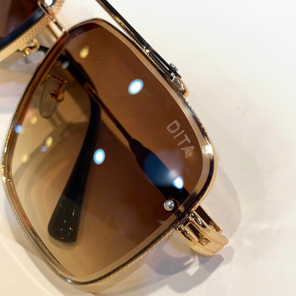 Brown Gold Branded Luxury Sunglasses DIT