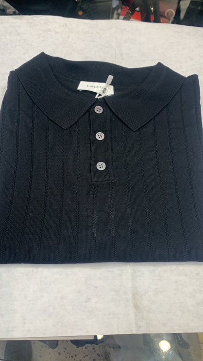 Simplicity Black Colour Roman Jersey Moisture Wicking Quick Collar Tshirt 1105049