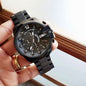 Eid Black Chain Black Dial Jap Machinery Heavy Men's Watch 900948