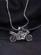 Sliver Motorcycle Pendant Necklace Chain 50281