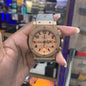 Grey Copper Leather Silicone Chrono Watch For Men