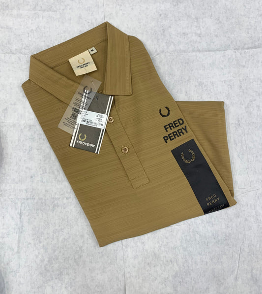 ERF FRE Gold Colour With Back Print Lycra Fabric Collar Tshirt 50195