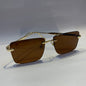 May yam glossy gold Frame brown Shade Unisex Sunglass  Z304 59 17-145