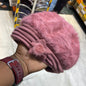 Pink Colour Women Winter Warm Knitted Pumpkin Hat Casual Plus Bean Ladies Cap 9345