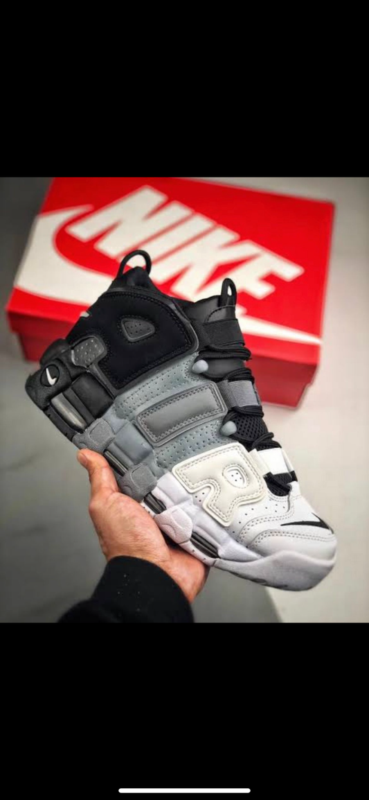 KIN RIA Black Grey White Long Ankle Sports Shoes with Tube Sole Air 72628