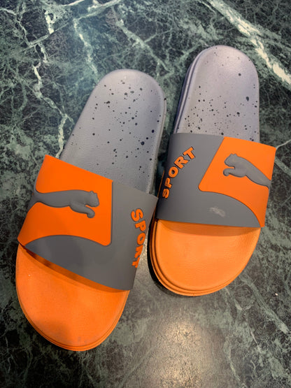 Orange Sport Grey Slippers