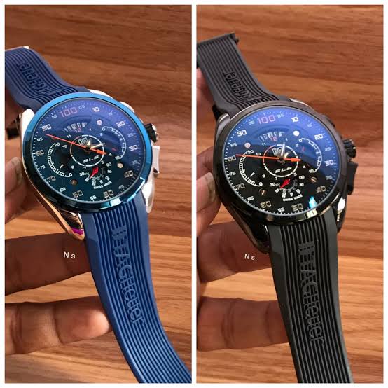 Blue Silicon Strap Gat Blue Ring Blue Dial Men’s Watch 401308