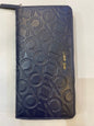 KC LAC Navy Colour With Monogram Genuine Leather Ladies Clutch 074405