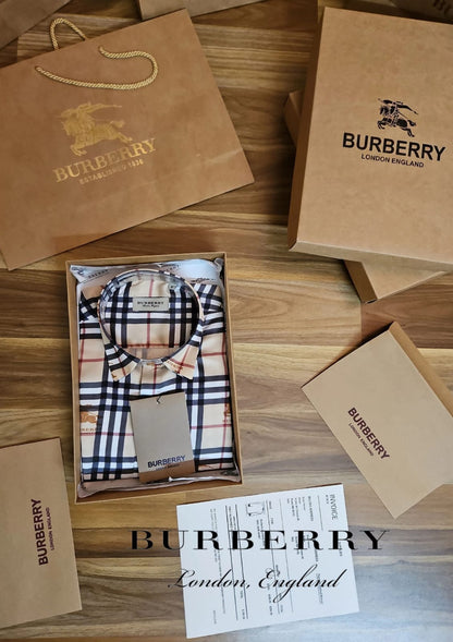 RUB BUR Brown Check Print With Rub Logo Premium Quality Full Sleeve Mens Shirt 780112