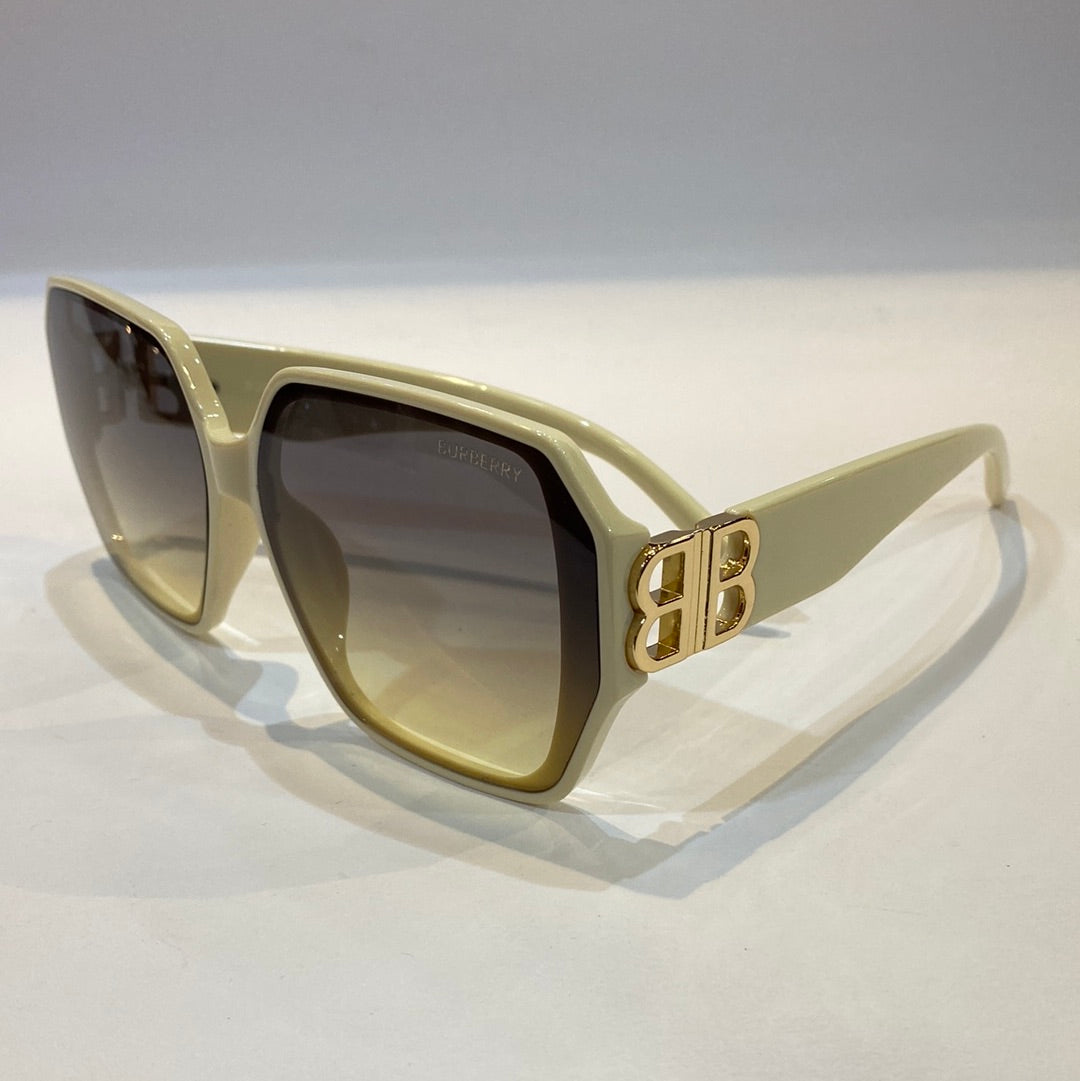 RUB White Cream Frame Yellow Shade Unisex Branded 21002 55 20-140