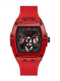 Eug Red Strap Black Dial Rectangle Premium Quality Men Watch 901211