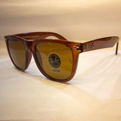 YAR RB Glossy Brown Frame Brown Shade Unisex Big Size Sunglasses RB2140 F 902 54 18 3N