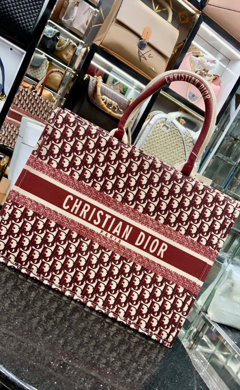 OID Mahroon White Colour Oid Print Big Size Ladies Hand Bag Tote Bag 50019
