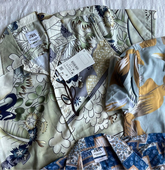 ZR RAZ Light Green With Funky Print Summer Half Sleeve Shirt 788521