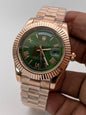 Lor Copper Chain Green Dial Day Or Date Man Watch 402015