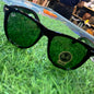 YAR RB Glossy Black Frame Green Shade Unisex Big Size Sunglasses RB2140 902 54 18 3N