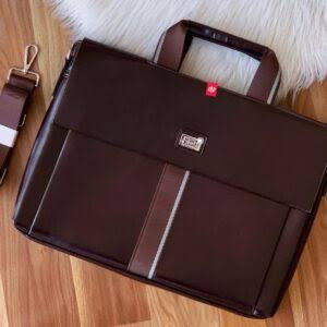 NOM MON Coffee Brown Colour With Multiple Zipper Laptop Bag 3301-5