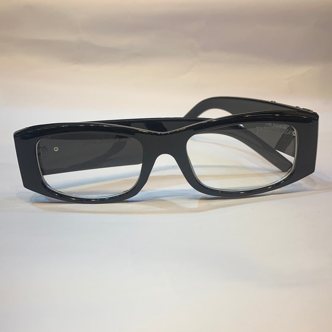 LAM Glossy Black Frame White Shade Unisex Branded Sunglasses 21009 5419 140