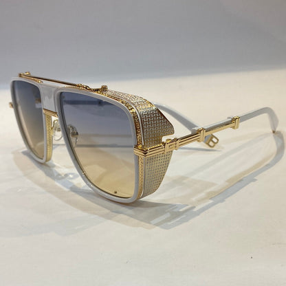 LAB White Gold Frame Blue Yellow Shade Unisex Branded BPS-104C59 Black