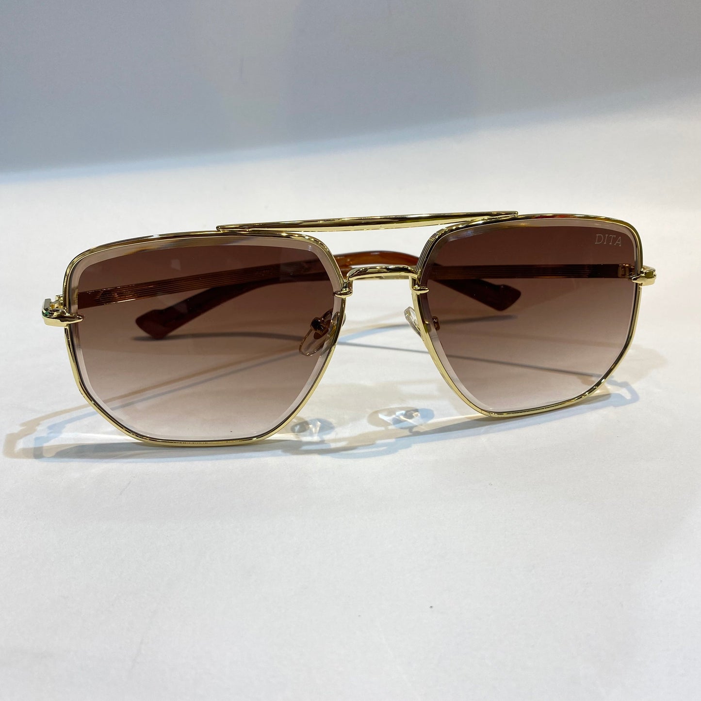 TID Gold Frame Brown Shade Unisex Branded Sunglasses 7001S 52 17-139
