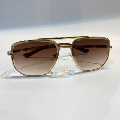 TID Gold Frame Brown Shade Unisex Branded Sunglasses 7001S 52 17-139