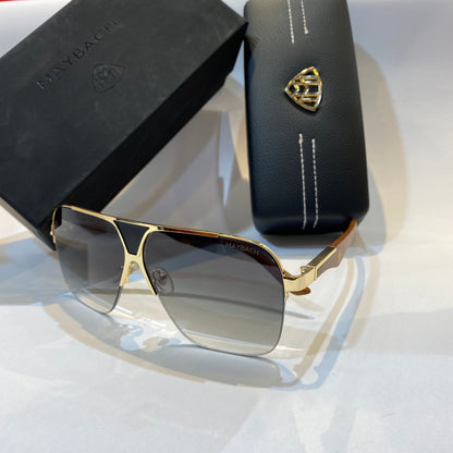 Gold Frame Brown Woody Stick Green Shade Unisex Branded Sunglasses BS879 57 19-141