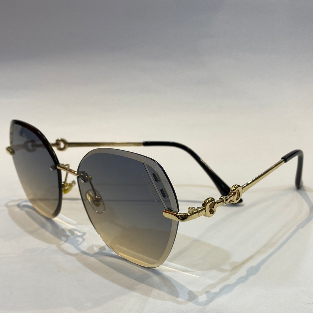 REF Gold Frame Blue Brown Shade Unisex Branded 2590 59 17-140