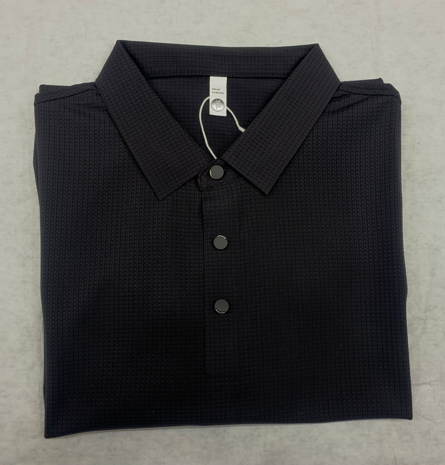 Wear Fashion Black Colour Plain Collar Tshirt 1105061