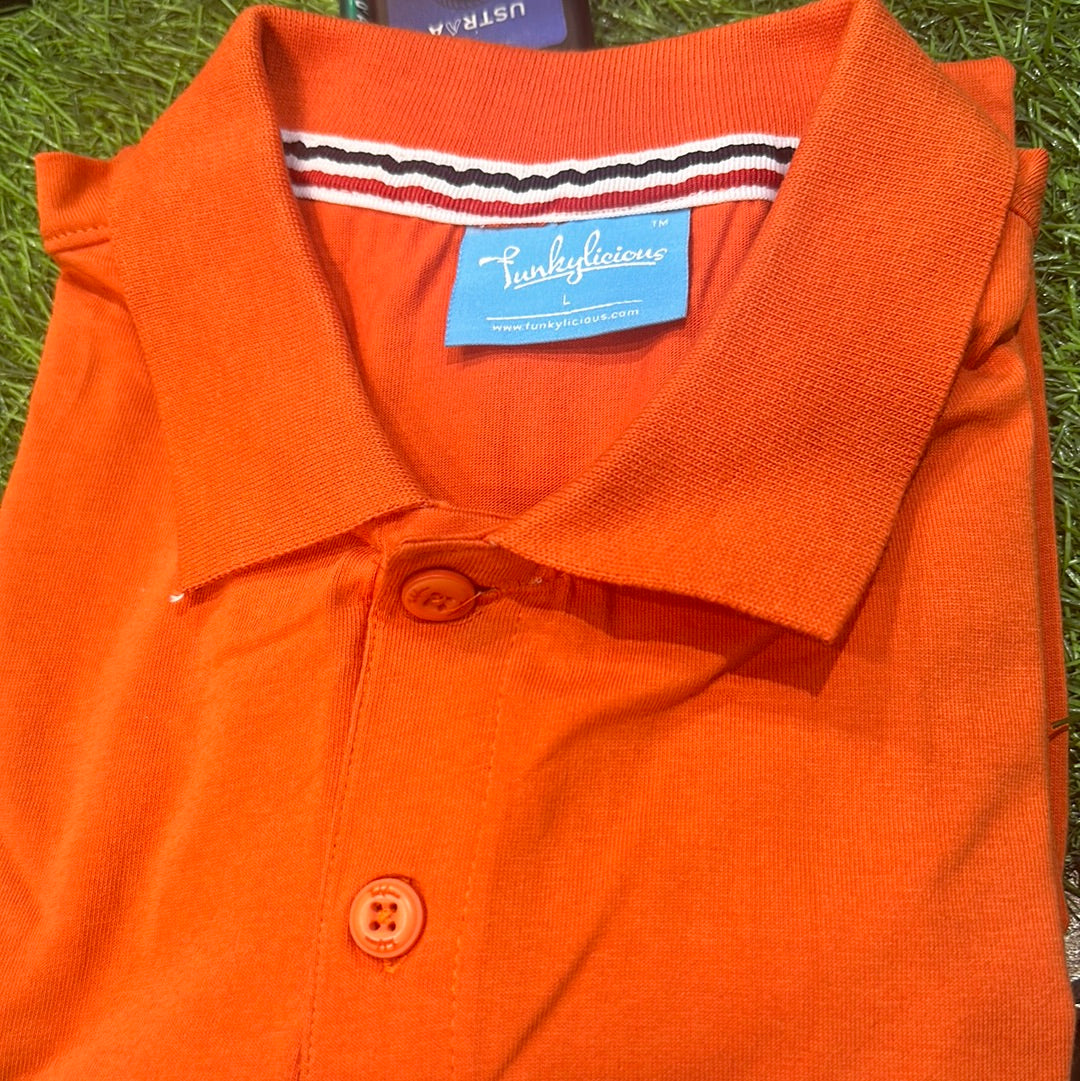 Funky Orange Colour funkylicious Cottan Coller TShirt 110234