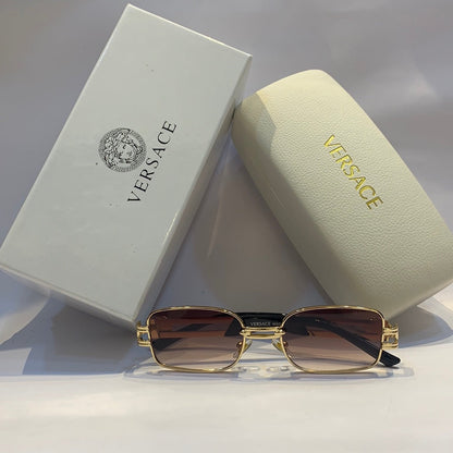 Ver rev Glossy  gold Frame brown Shade Unisex Sunglass 8060 55 17 135