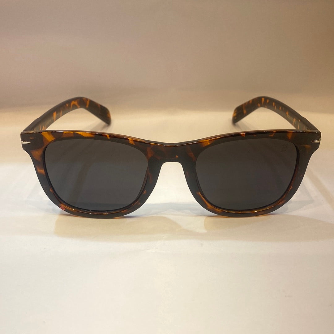 VID Glossy Brown Leopard Print Frame Black Shade Unisex Sunglass B2202 60 25-143