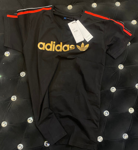 IDA Black Colour With Gold Ida Logo Lycra Cotton TShirt 20879 03082023