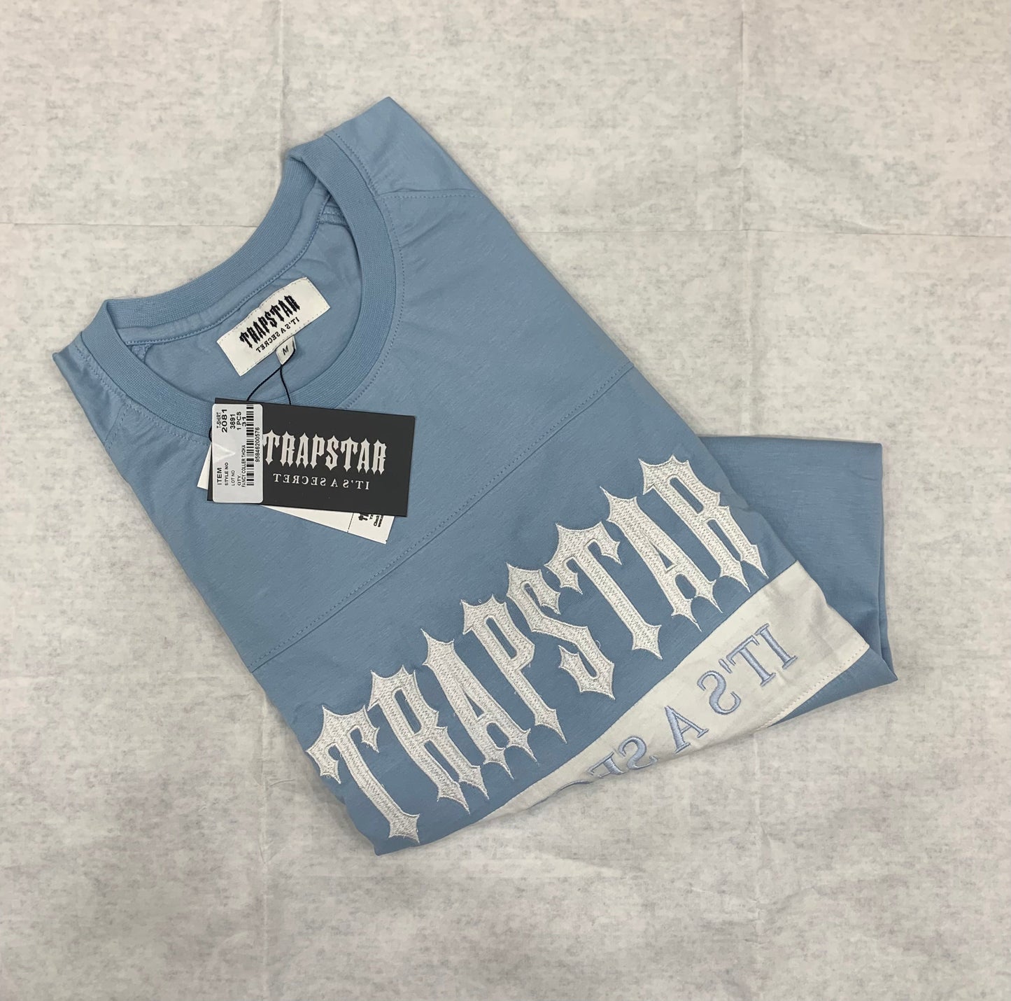 Tapstar Blue Colour With Front Embroidery Drop Shoulder Tshirt 50170