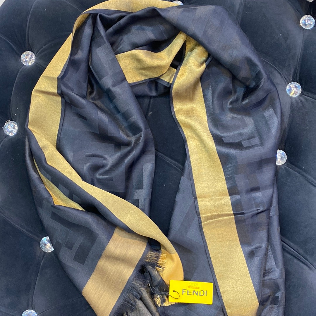NEF FEN  Black Gold Colour NEF Print Heavy Quality Muffler  9369
