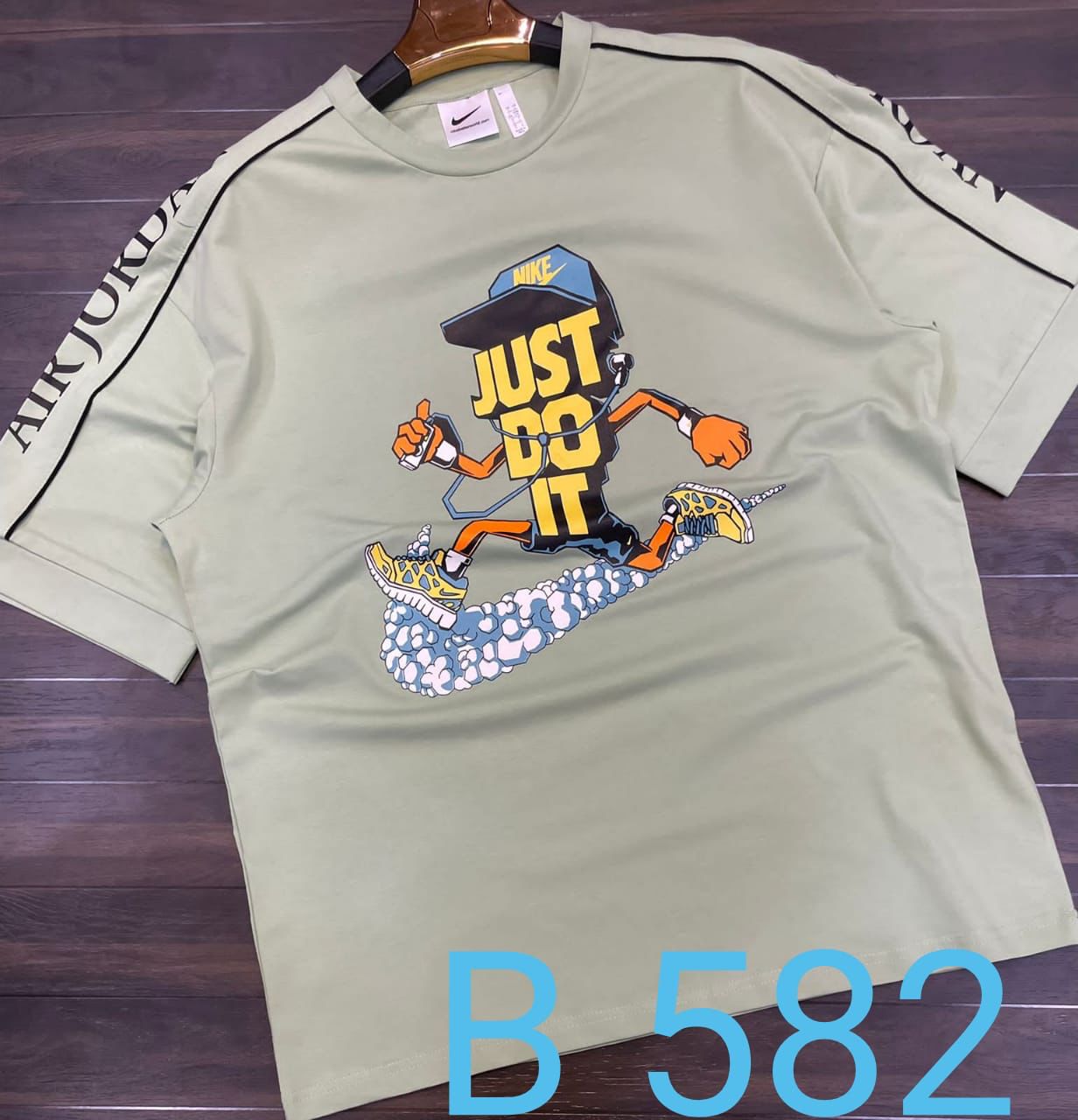 Red Colour Kin Nik Just Do It Printed Drop-Shoulder T-Shirt