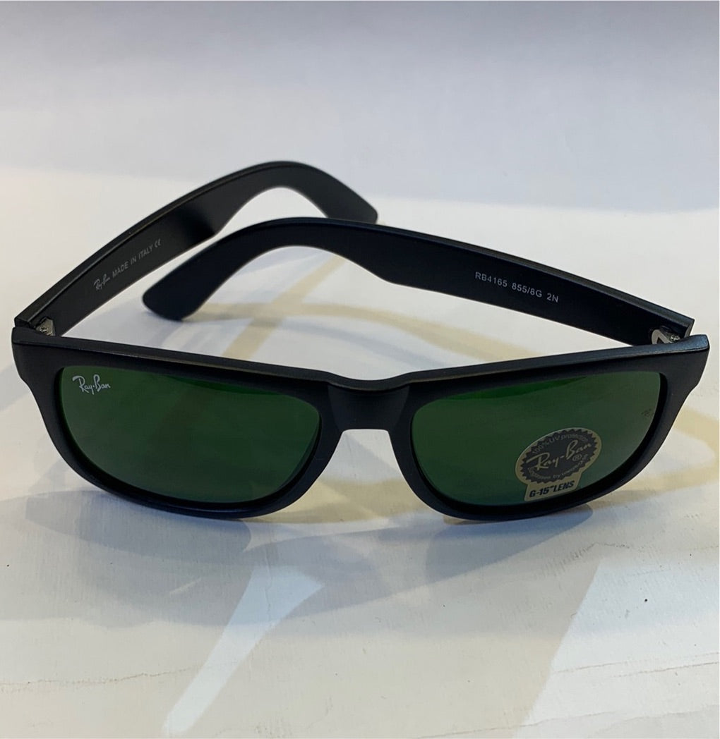 YAR RB Matte Black Frame Green Shade Sunglasses RB4165 855/8G 2N