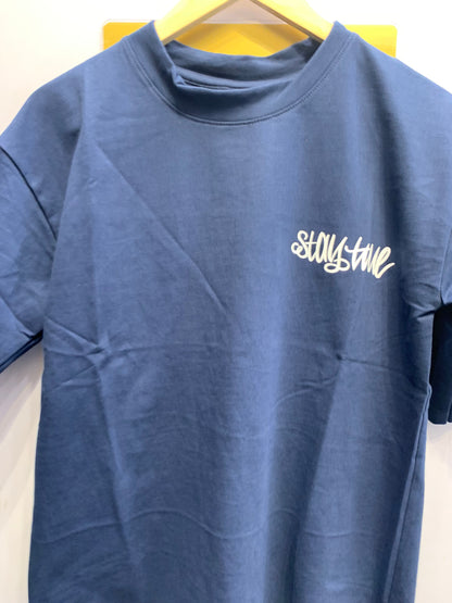 HOPE Navy Blue Colour With Stay Time  Back Print Drop Shoulder TShirt 1105023