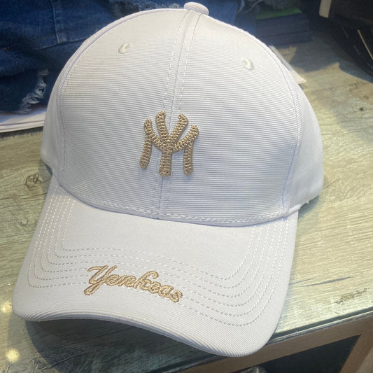 YN White Cap Gold Embroidery 300185