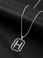 Sliver Men Latter Pendant Necklace Chain 50285