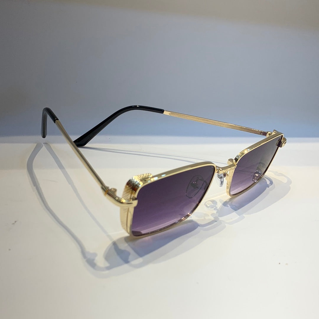 Rev Golden Black Frame Purple Shade Unisex Sunglass 2252 54 17-146