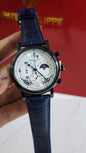 Pp Blue Strap Black Ring White Dial Men Watch 901204