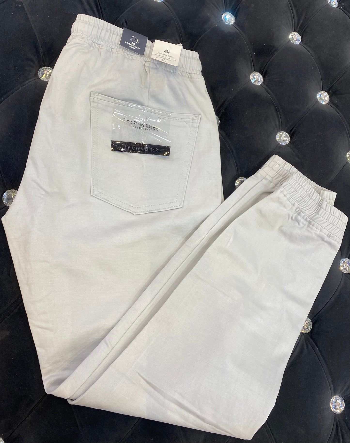 Grey Black Colour Denim Fabric Jogger